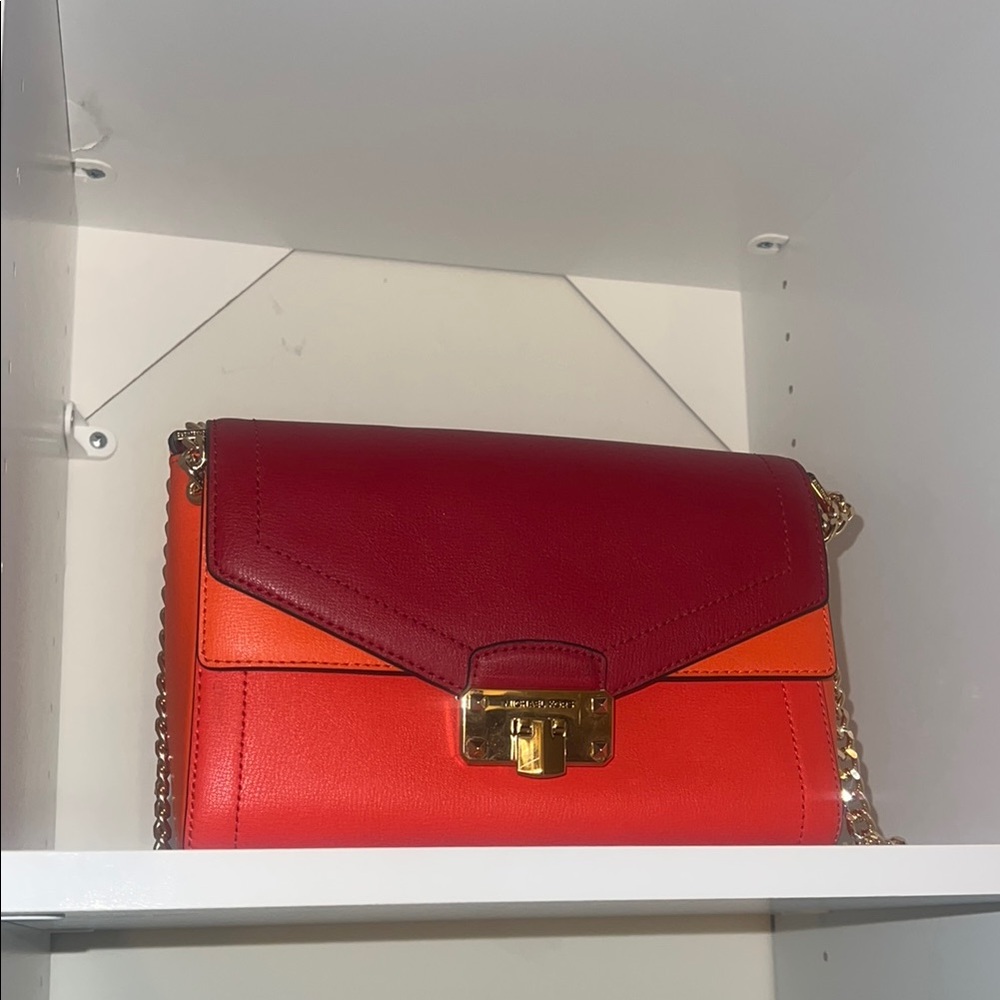 Michael Kors Kinsley Crossbody Red and Orange Bag - Like New